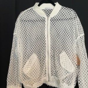 Mesh Bomber Jacket White - M/L